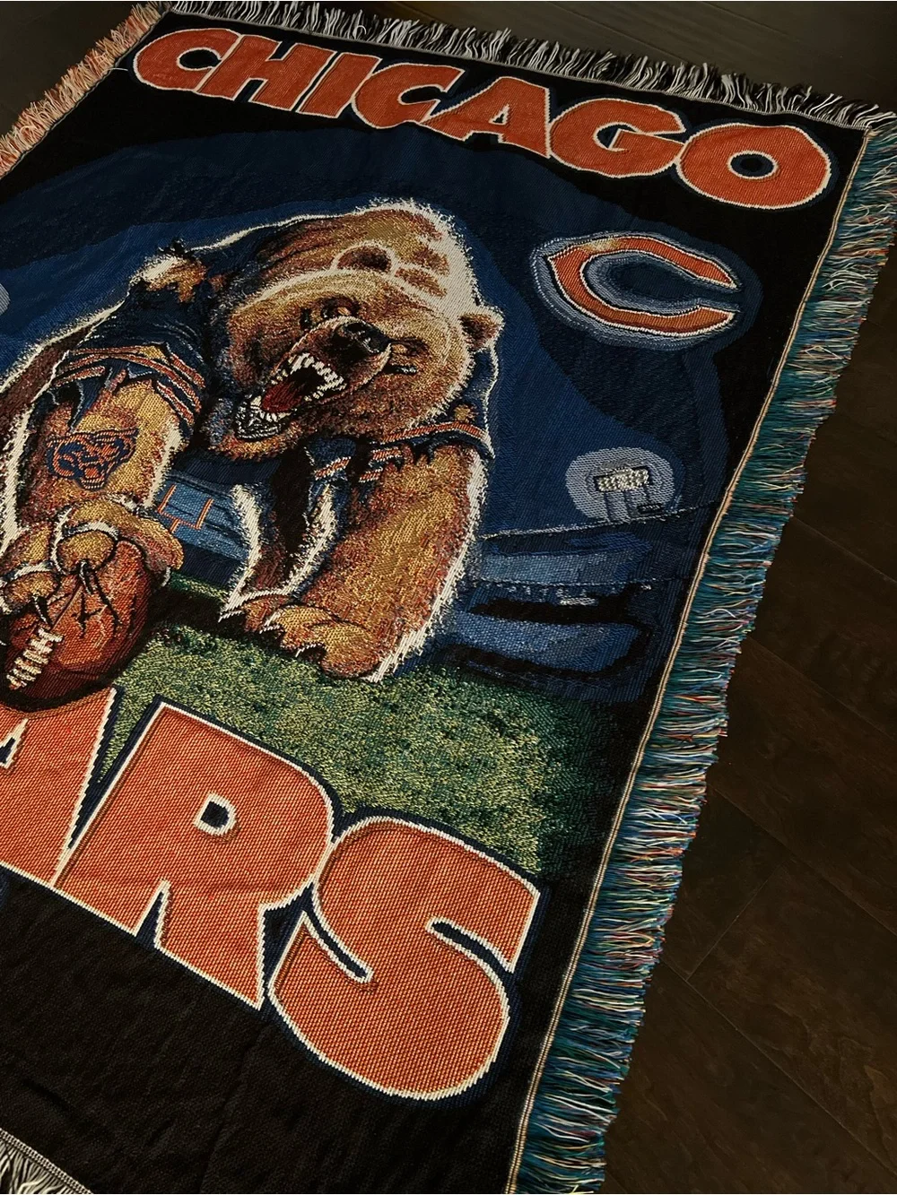 Chicago Bears woven tapestry throw